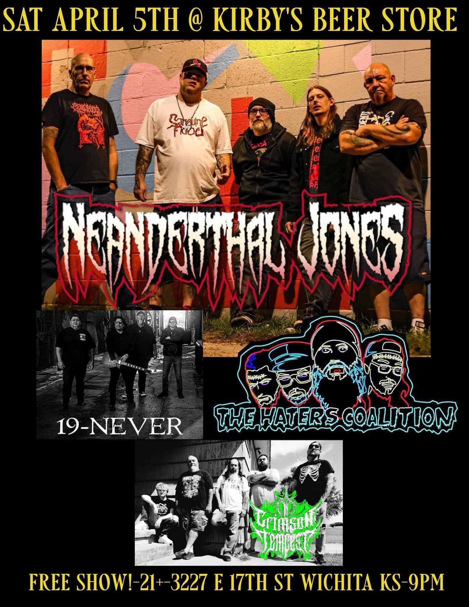 Neanderthal Jones // 19-Never // The Haters Coalition // Crimson Tempest