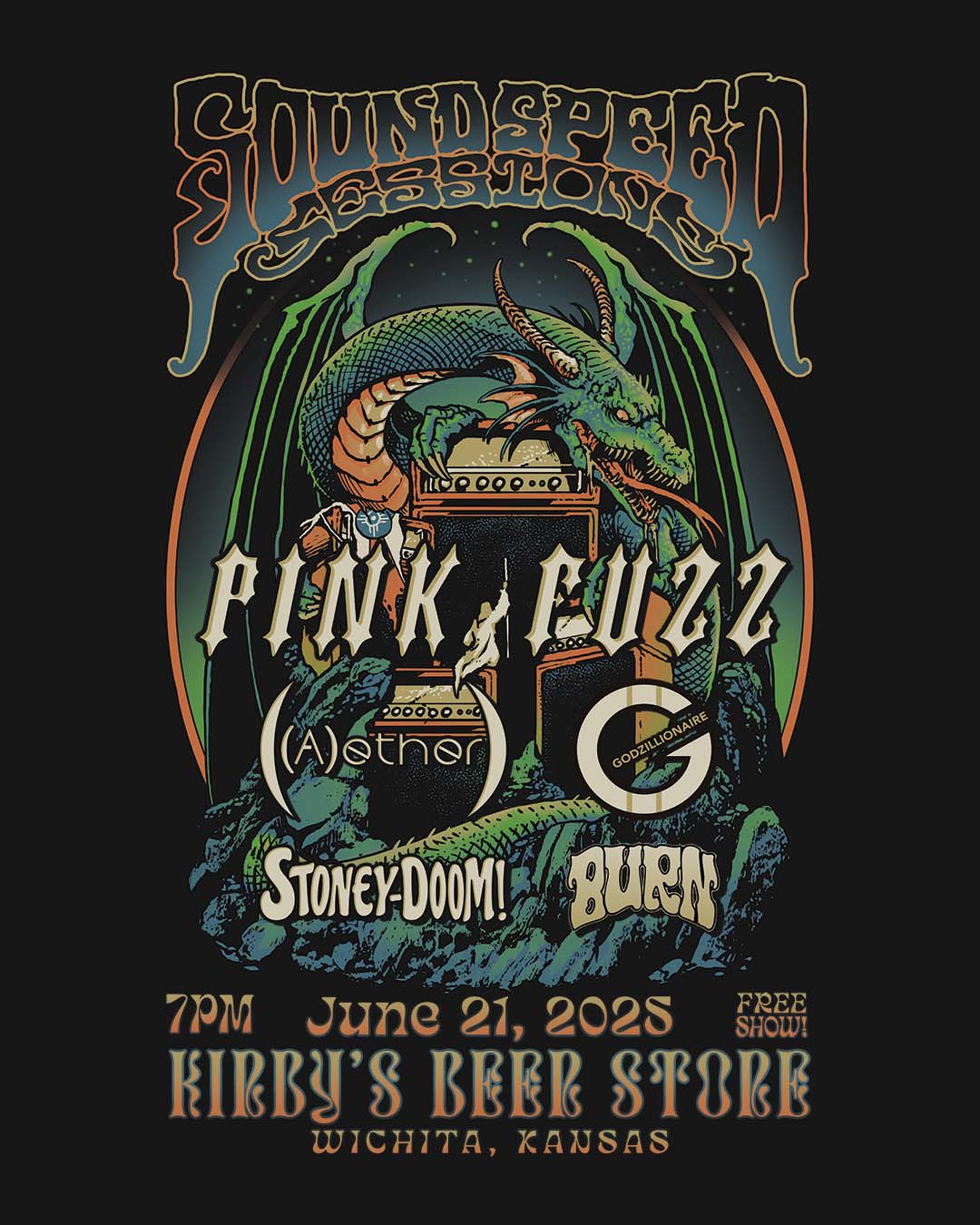 SoundSpeed Sessions – Pink Fuzz // Godzillionaire  // Aether // Stoney-Doom // Burn