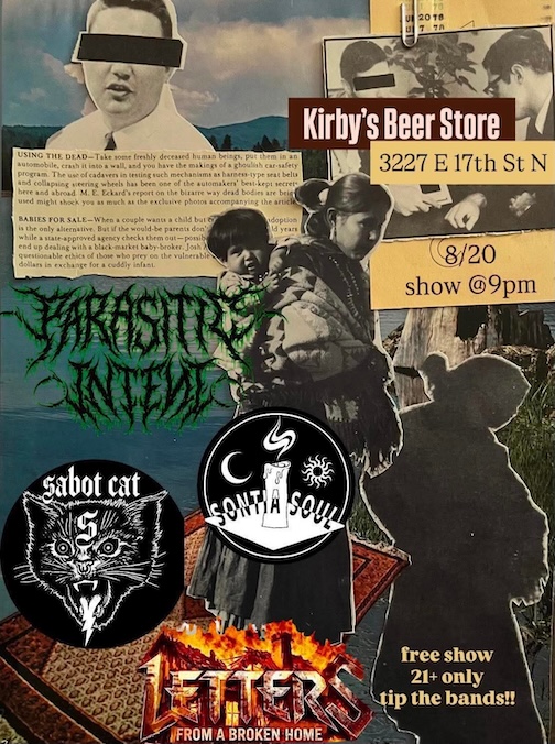Letters from a Broken Home // Parasitic Intent // Sabot Cat // Sontia Soul